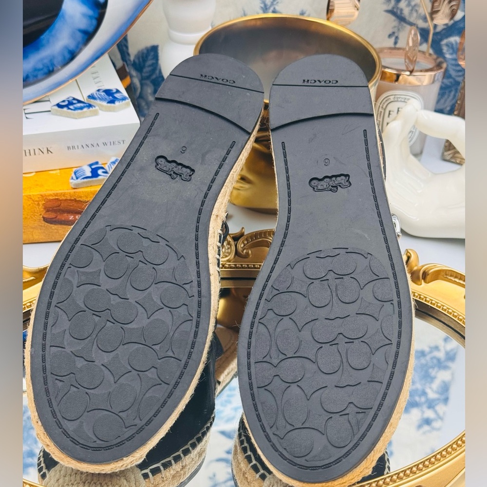 🆕 COACH 🧿 NWOT Black Suede Candice Espadrille - Size US 6 - Picture 8 of 16